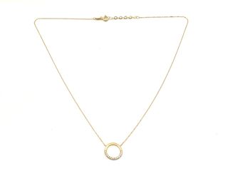 gargantilla oro 18k con piedra con circonita 22cm