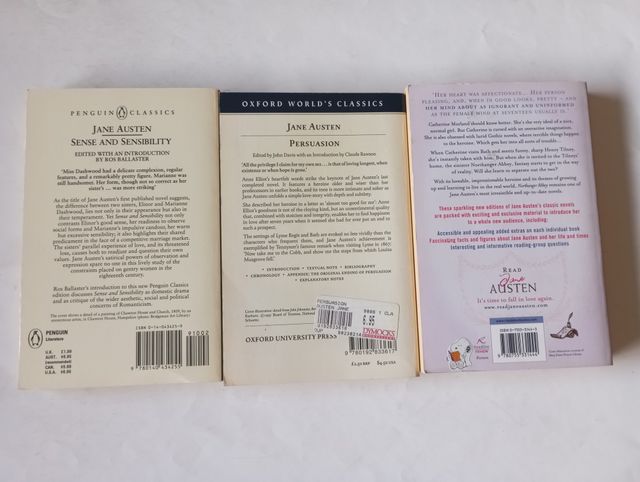 Lote de 3 libros de Jane Austen en inglés