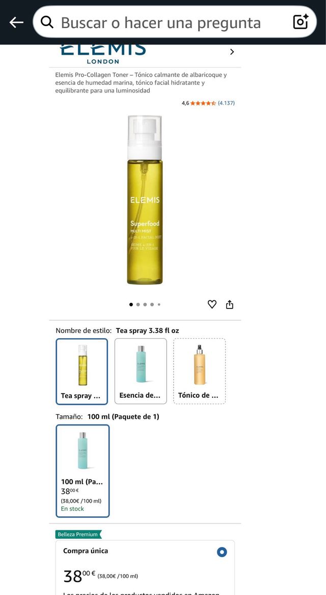 Bruma Facial 4 en 1 Elemis Superfood NUEVA