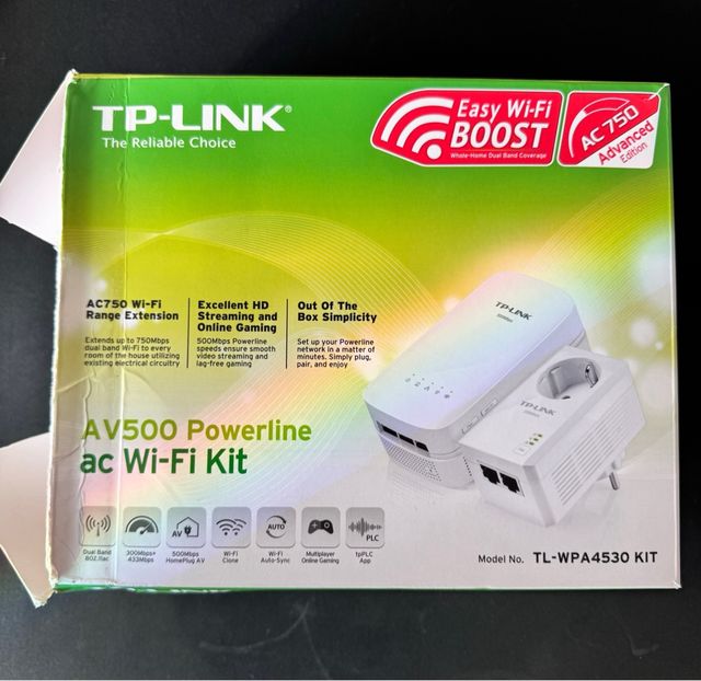 Kit PLC TP-Link AC750 TL-WPA4530 Extensor Wi-Fi