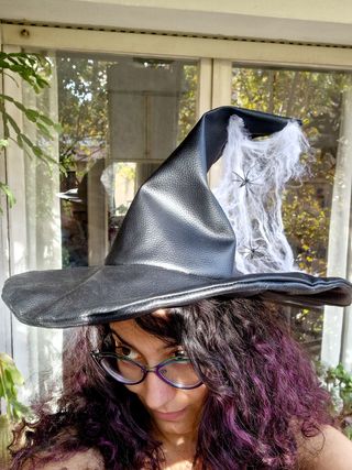 Sombrero de Bruja Negro Hecho a Mano