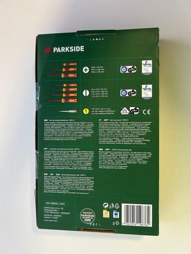 Parkside 1000V - Set di 8 cacciaviti