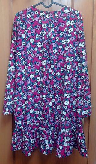 Vestido floral Lefties fucsia talla S