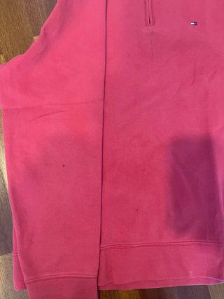Sudadera Tommy Hilfiger Roja Media Cremallera
