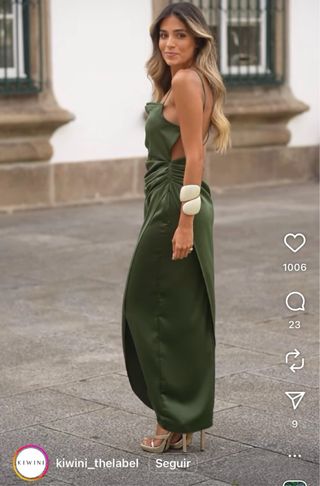 Vestido Kiwini cerimónia verde