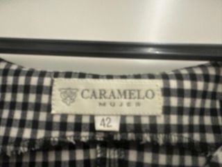 Americana corta negra cuadros Vichy y Vestido