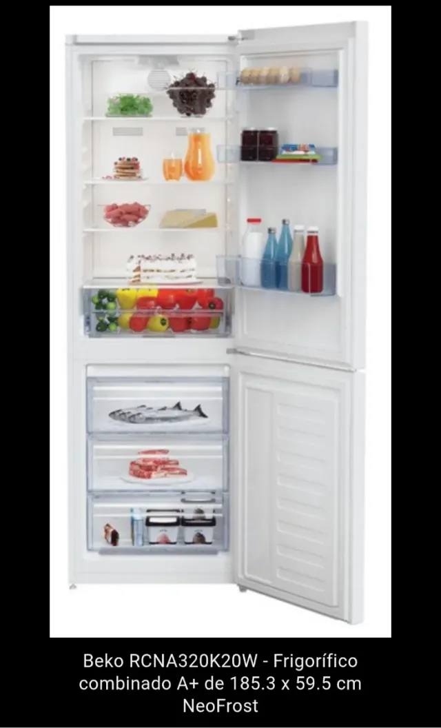 Cajones y baldas frigorífico Beko RCNA320K20W