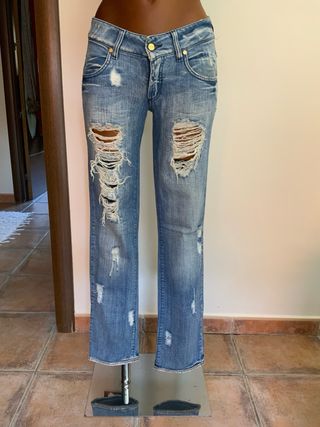 Met Jeans Vaqueros Azules Rotos