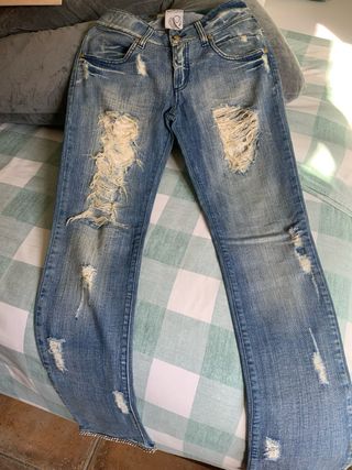 Met Jeans Vaqueros Azules Rotos