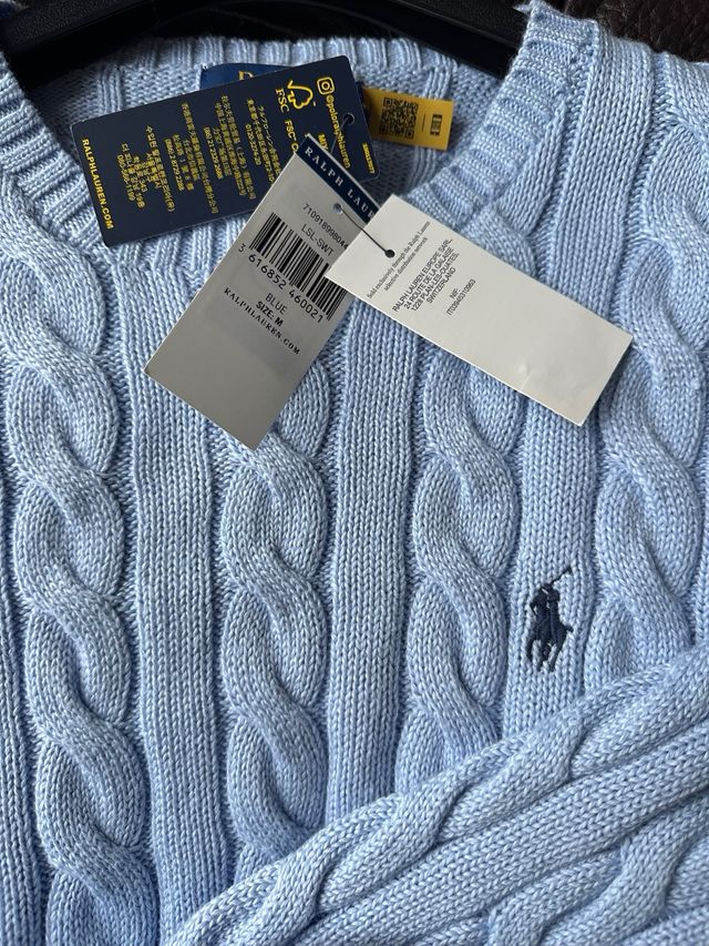 Jersey Polo Ralph Lauren Azul Cable Knit