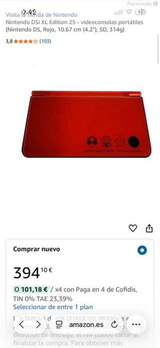 Nintendo DSi XL Roja + Accesorios