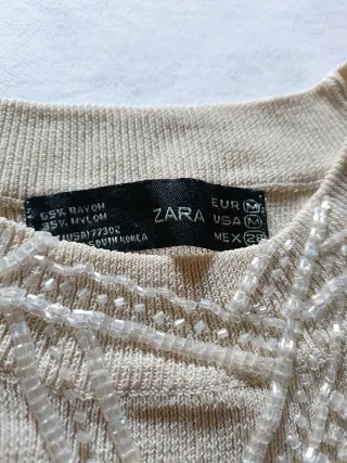 Top Zara Beige Mujer Talla S/ XS