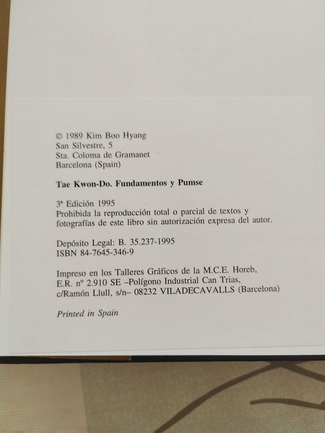 Taekwondo. Fundamentos y Pumse 3ª edición 1995