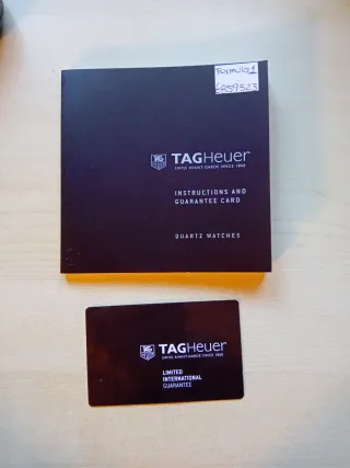 Manual y Tarjeta Garantía TAG Heuer Formula 1