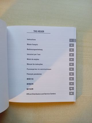 Manual y Tarjeta Garantía TAG Heuer Formula 1