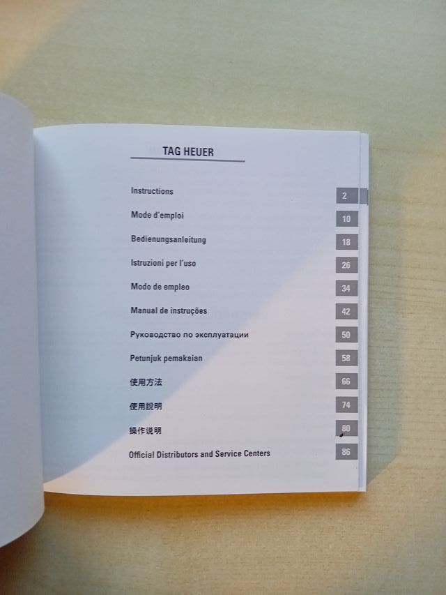 Manual y Tarjeta Garantía TAG Heuer Formula 1