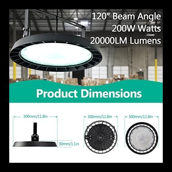treoir 200W UFO LED Lámpara de Alta Bahía,