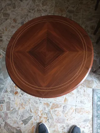 Mesita redonda caoba 58cm