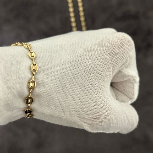 Cadena y pulsera oro laminado