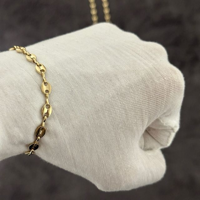 Cadena y pulsera oro laminado