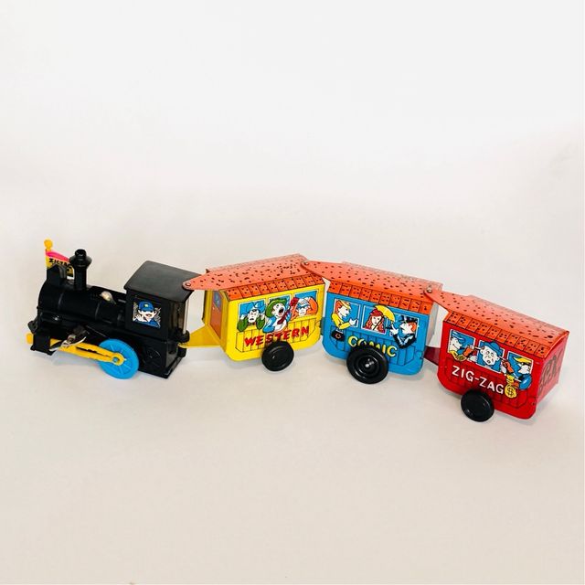 Tren vintage de hojalata Zig-Zag