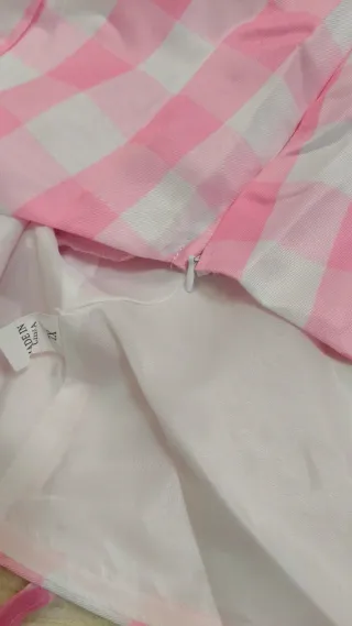 Vestido Cosplay Barbie Rosa Cuadros, curvy