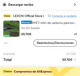 Sillín de bicicleta MTB o carretera RYET 3D carbon