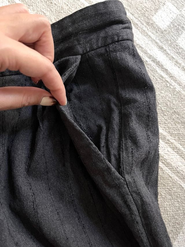 Pantalón Massimo Dutti Gris Rayas