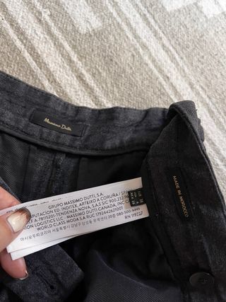 Pantalón Massimo Dutti Gris Rayas
