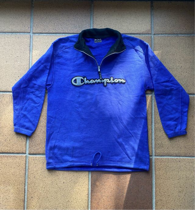 Sudadera Champion Media Cremallera Azul