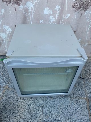 Nevera pequeña con puerta de cristal