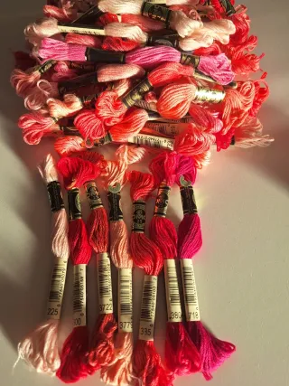 Lote Hilos Mouliné Colores Rosas