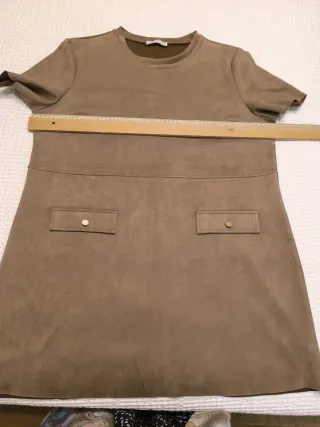 Vestido beige de ante