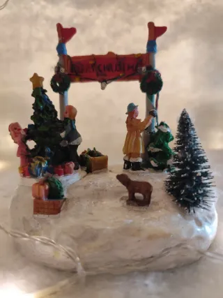 Escena pueblo navideño