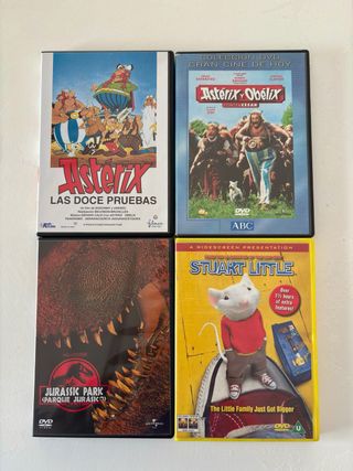 Lote 4 Películas DVD: Asterix, Jurassic Park