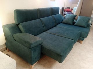 Sofá Chaise Longue Microfibra Verde