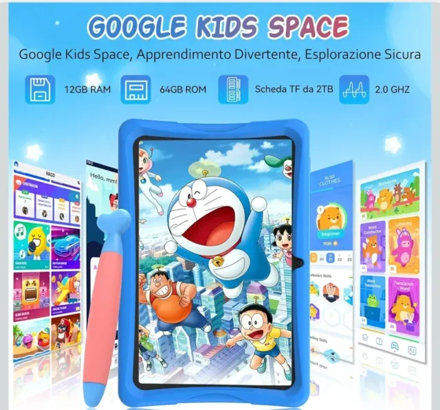 nuovo Tablet 10 Pollici android 15  4x2ghz +cover 