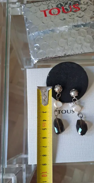 Pendientes Tous Plata y Piedra Marrón