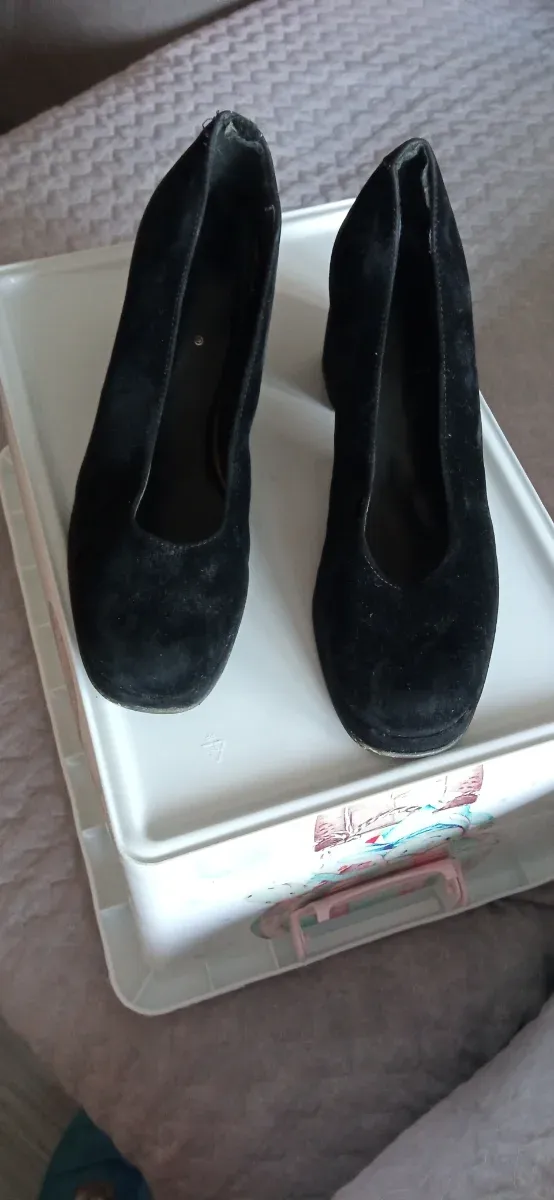 Zapatos ante vintage negros T.36