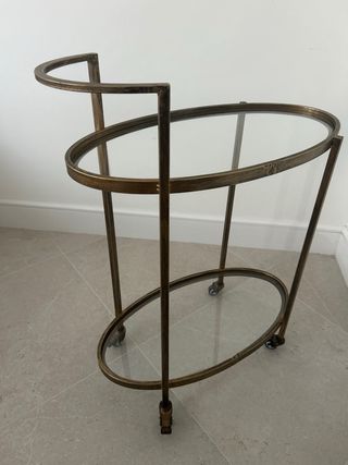 Carrello a barre metallico dorato con ruote