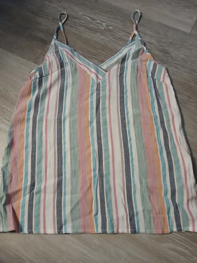 Top de tirantes de rayas multicolor