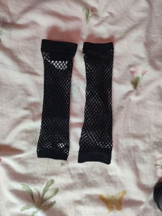 Guantes rejilla largos negros
