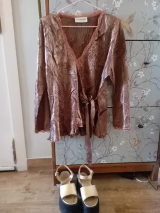 Blusa GUERDANI fiesta marrón