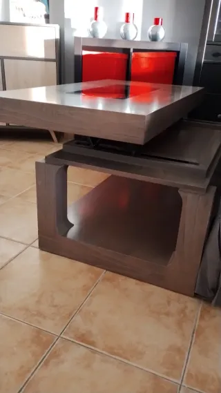Mesa de centro madera y cristal