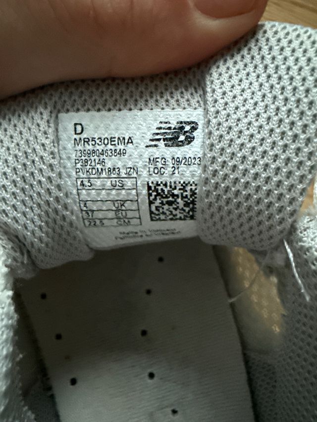 Zapatillas New Balance 37 Gris/Blanco