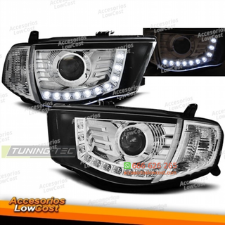 FAROS DELANTEROS PARA MITSUBISHI L200 06-10 CROMA