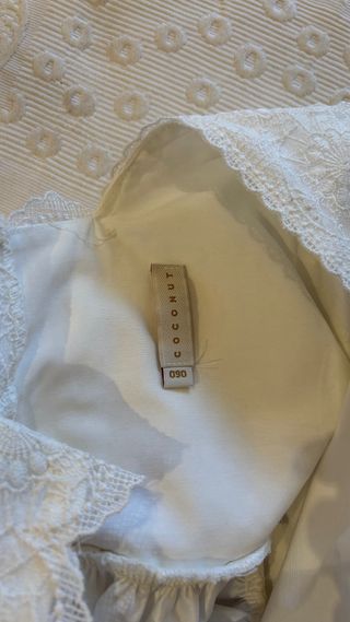 Vestido de Comunión Blanco con Detalles Rosas