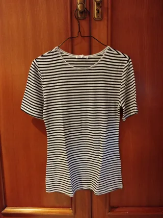 Camiseta Zara Rayas Blanco y Negro