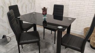 Oferta Mesa Cristal + 4 Sillas Nuevo