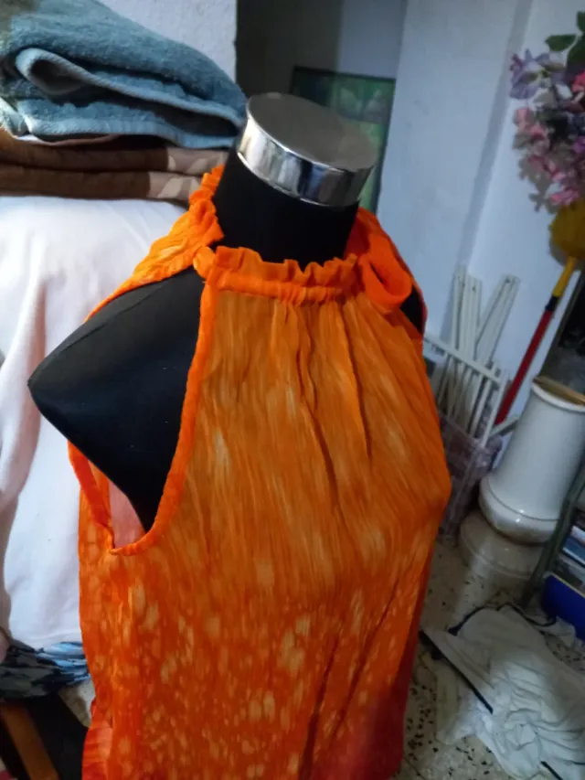 Blusa naranja verano talla única